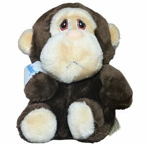 1987 Vintage Applause Sad Monkey Plush 8” Boo Boo Arm Sling Big Eyes